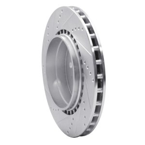 Volvo S60 Brake Rotor (1) - Rear Right - R1 Concepts - Drilled & Slotted - Silver - `04-`07